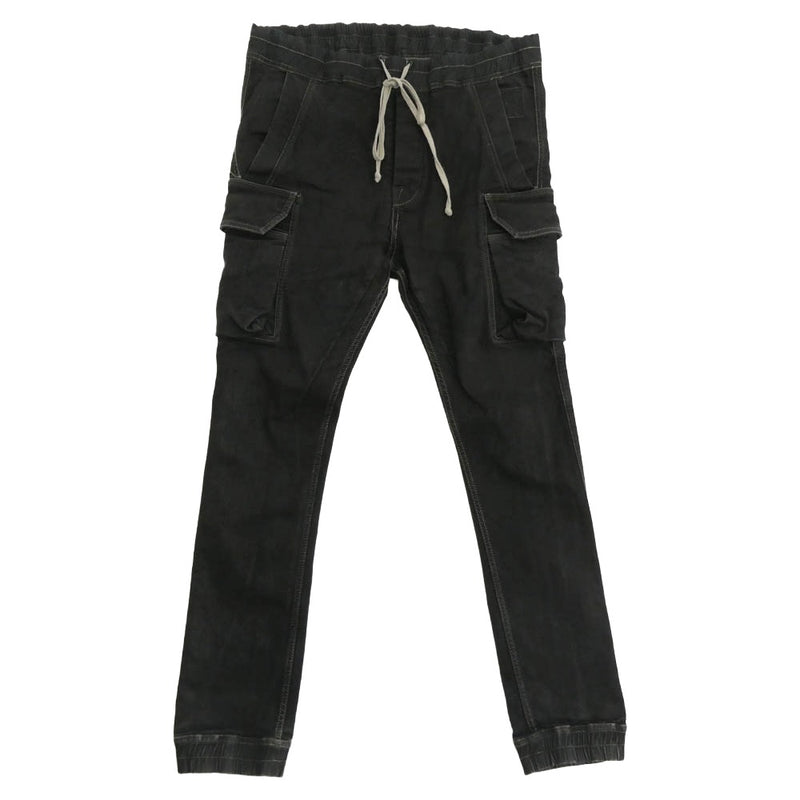 Rick Owens リックオウエンス 21AW DU02A3386-SBF DRKSHDW ダークシャドウ MASTODON CUT PANTS マストドン カット ブラックデニム カーゴパンツ ブラック系 L【中古】
