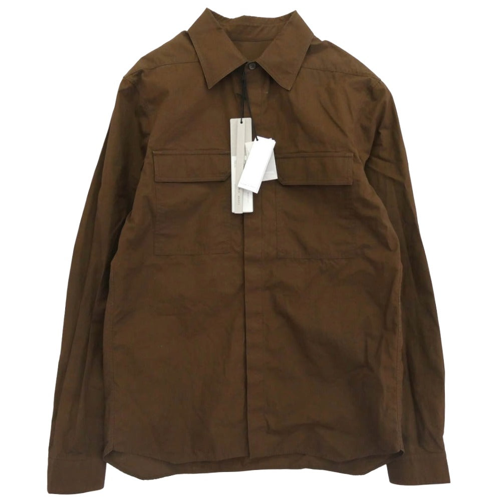 Rick Owens リックオウエンス 23AW RU02C7291-P LUXOR期 WORK SHIRT ワークシャツ 長袖 シャツ ブラウン系 48【中古】