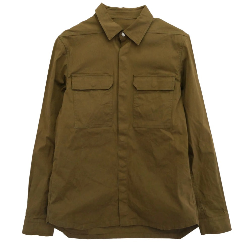 Rick Owens リックオウエンス 24AW RU02D6236-TE PORTERVILLE期 TE素材 OUTER SHIRT アウターシャツ 長袖 シャツ ブラウン系 48【中古】