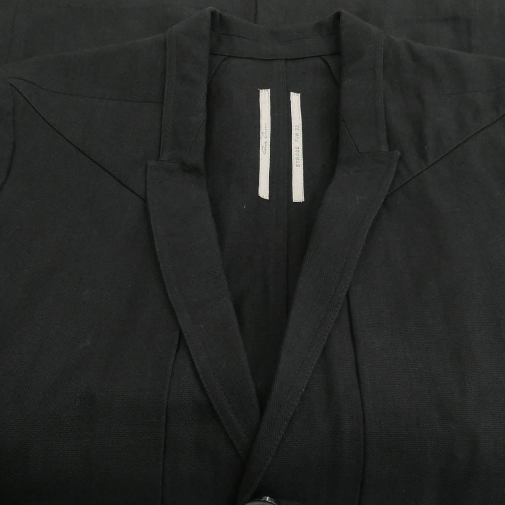 Rick Owens リックオウエンス 22AW RU02B2723-CHB STROBE期 LIDO JACKET リド ジャケット ロング テーラードジャケット タキシード ブラック系 38【中古】