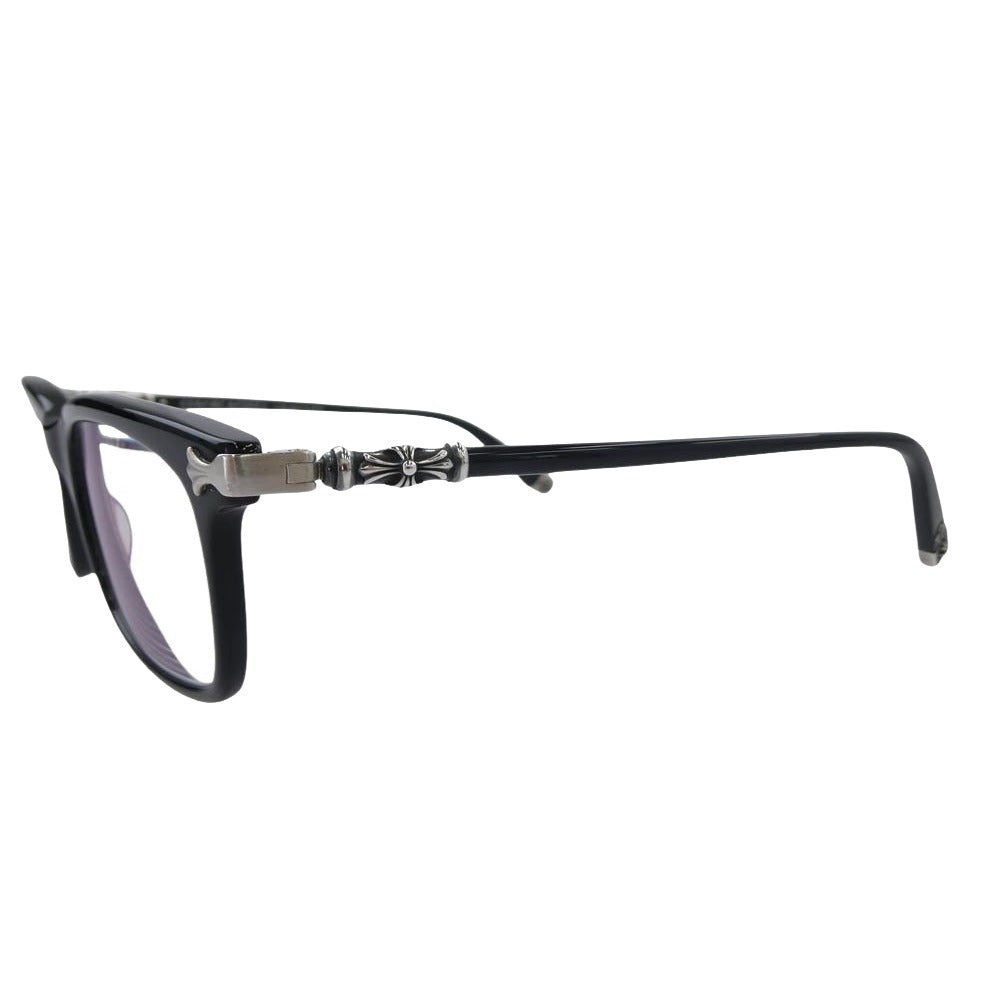 CHROME HEARTS クロムハーツ（原本無） FUN HATCH-A クロステンプル クリアレンズ サングラス アイウェア 眼鏡 ブラック系 54□18-148【中古】