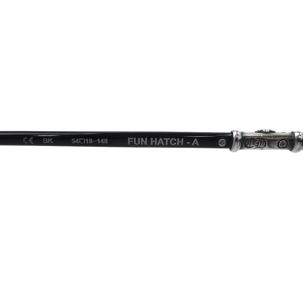 CHROME HEARTS クロムハーツ（原本無） FUN HATCH-A クロステンプル クリアレンズ サングラス アイウェア 眼鏡 ブラック系 54□18-148【中古】