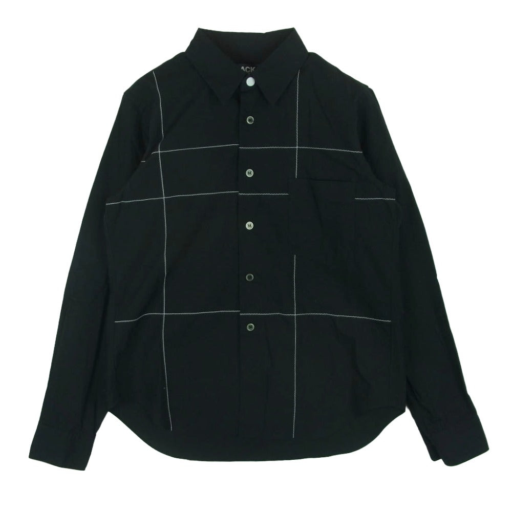 BLACK COMME des GARCONS ブラックコムデギャルソン AD2017 1T-B016 ランダムステッチデザイン 長袖 シャツ ブラック系 ホワイト系 XS【中古】