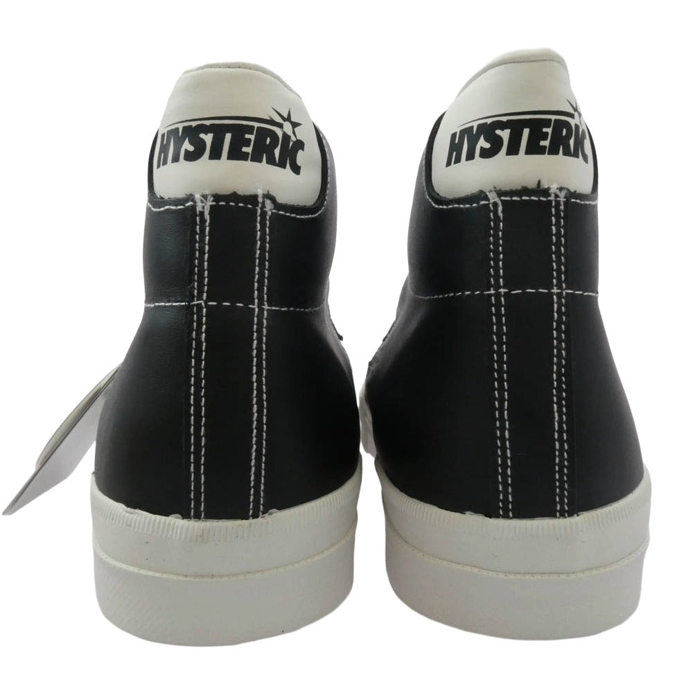 HYSTERIC GLAMOUR ヒステリックグラマー 02193QS03 CLASSIC クラシック レザー ハイカット スニーカー ブラック系【美品】【中古】