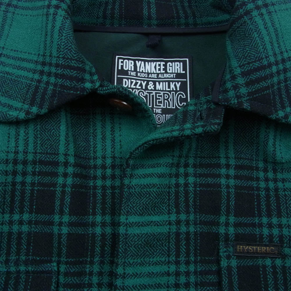 HYSTERIC GLAMOUR ヒステリックグラマー 22AW 02223AB07 オンブレーチェック クルーザージャケットマッキーノコート グリーン系 M【中古】
