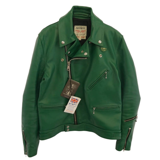 Lewis Leathers ルイスレザー 英国製 441T CYCLONE TIGHT FIT サイクロン ホースハイド ライダース ジャケット グリーン グリーン系 38【中古】
