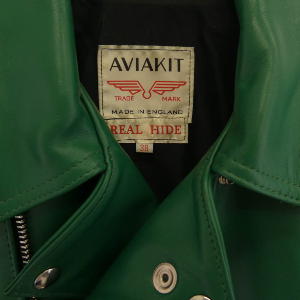 Lewis Leathers ルイスレザー 英国製 441T CYCLONE TIGHT FIT サイクロン ホースハイド ライダース ジャケット グリーン グリーン系 38【中古】