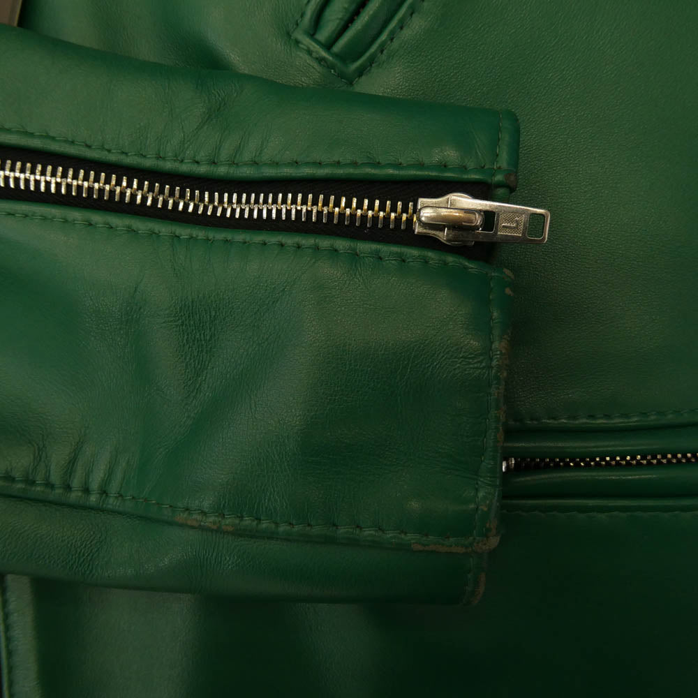 Lewis Leathers ルイスレザー 英国製 441T CYCLONE TIGHT FIT サイクロン ホースハイド ライダース ジャケット グリーン グリーン系 38【中古】