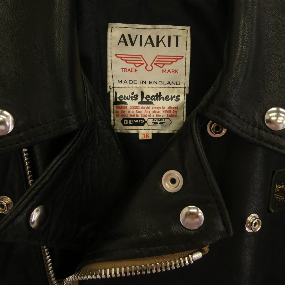 Lewis Leathers ルイスレザー 英国製 391T LIGHTNING TIGHT FIT ライトニング シープスキン ライダース ジャケット ブラック ブラック系 38【中古】
