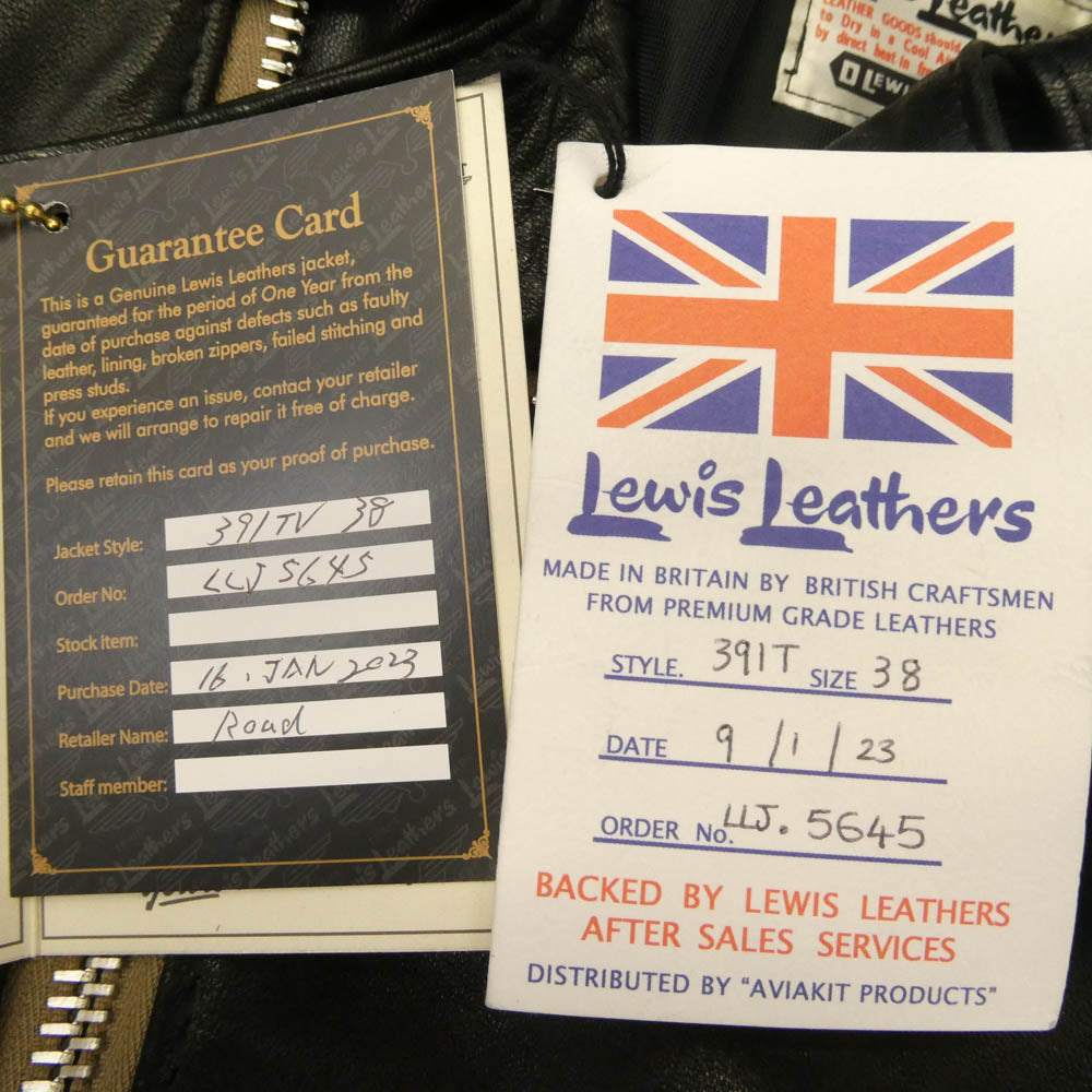 Lewis Leathers ルイスレザー 英国製 391T LIGHTNING TIGHT FIT ライトニング シープスキン ライダース ジャケット ブラック ブラック系 38【中古】