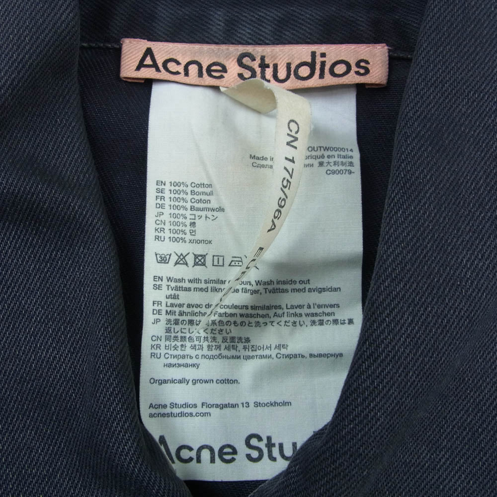 ACNE STUDIOS アクネストゥディオズ 21AW FN-UX-OUTW000014 ウォッシュド加工 デニムジャケット ブラック系 S/M【中古】