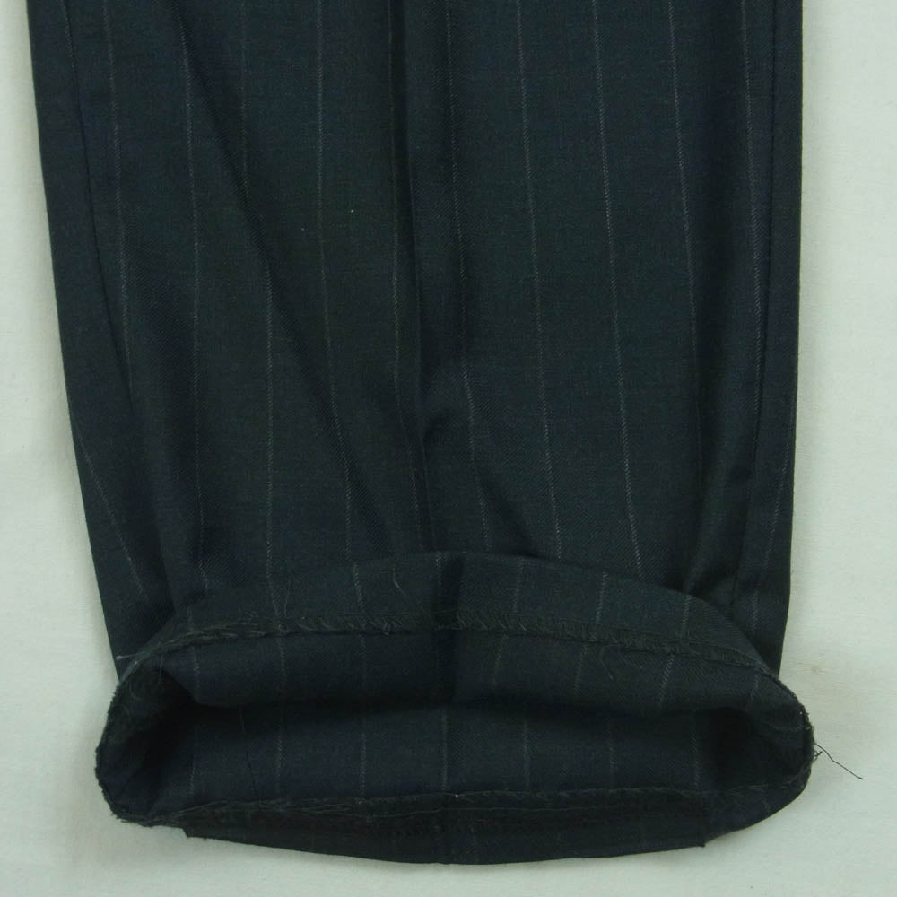 WACKO MARIA ワコマリア 21AW 21FW-WMP-TR17 DORMEUIL ドーメル社製生地 PLEATED TROUSERS プリーツ ストライプ スラックス パンツ トラウザーズ ネイビー系 S【新古品】【未使用】【中古】