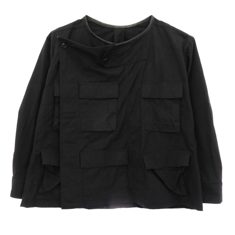 ヴィンテージ SP0100-97-D-CB11 US.ARMY ユーエスアーミー カスタム リメイク品 90s 97年製 357 BDU レザーパイピング ノーカラー リップストップ ミリタリー ジャケット ブラック系 FREE【中古】