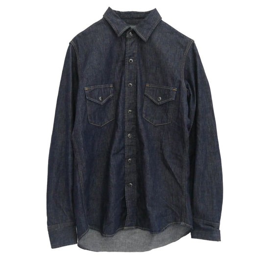 MINEDENIM マインデニム WST-501-81-013-9 5.5oz Western SH OWS ストレッチ素材 デニム ウエスタン 長袖 シャツ インディゴブルー系 1【中古】