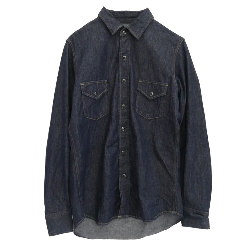 MINEDENIM マインデニム WST-501-81-013-9 5.5oz Western SH OWS ストレッチ素材 デニム ウエスタン 長袖 シャツ インディゴブルー系 1【中古】