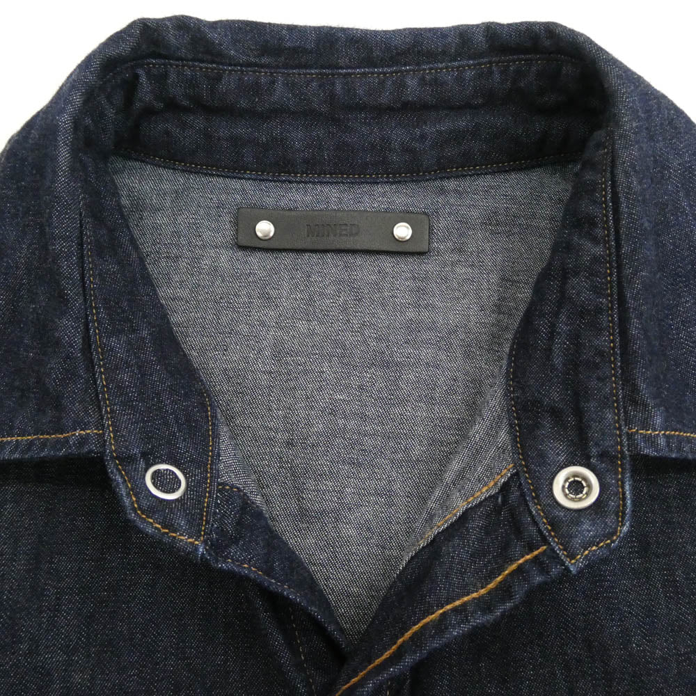 MINEDENIM マインデニム WST-501-81-013-9 5.5oz Western SH OWS ストレッチ素材 デニム ウエスタン 長袖 シャツ インディゴブルー系 1【中古】