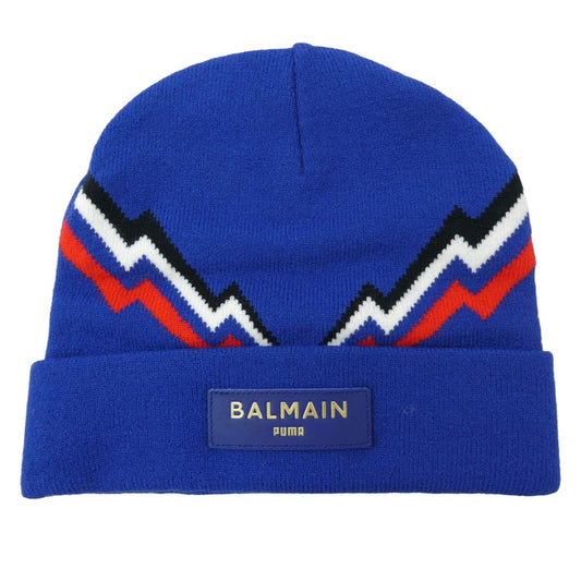 BALMAIN バルマン 22774 × PUMA プーマ サンダー ビーニー ニット帽 ブルー系 サイズ表記なし【美品】【中古】