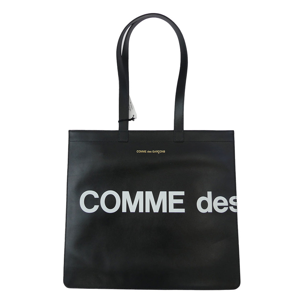 COMME des GARCONS コムデギャルソン 9001HL HUGE LOGO ヒュージロゴ レザー トートバッグ ブラック系【極上美品】【中古】