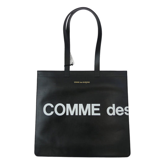 COMME des GARCONS コムデギャルソン 9001HL HUGE LOGO ヒュージロゴ レザー トートバッグ ブラック系【極上美品】【中古】