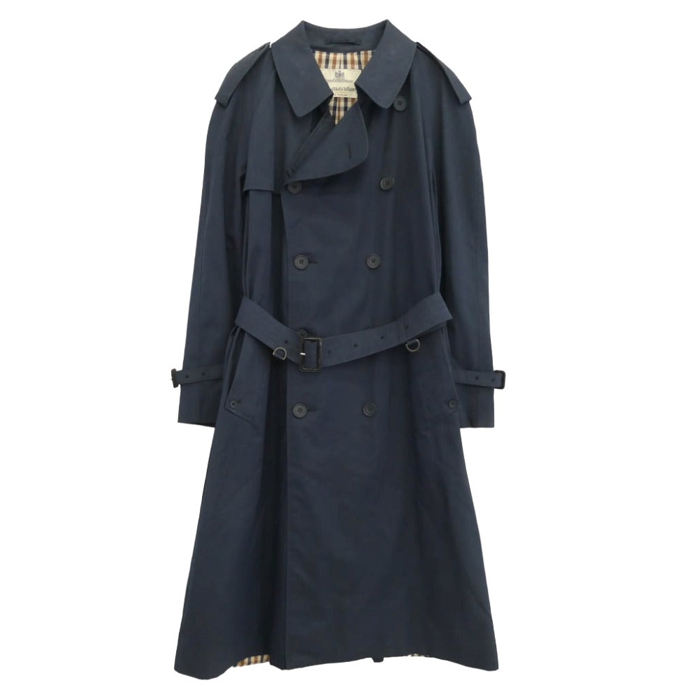 Aquascutum アクアスキュータム 英国製 イングランド製 トレンチコート ネイビー系 42REG【中古】