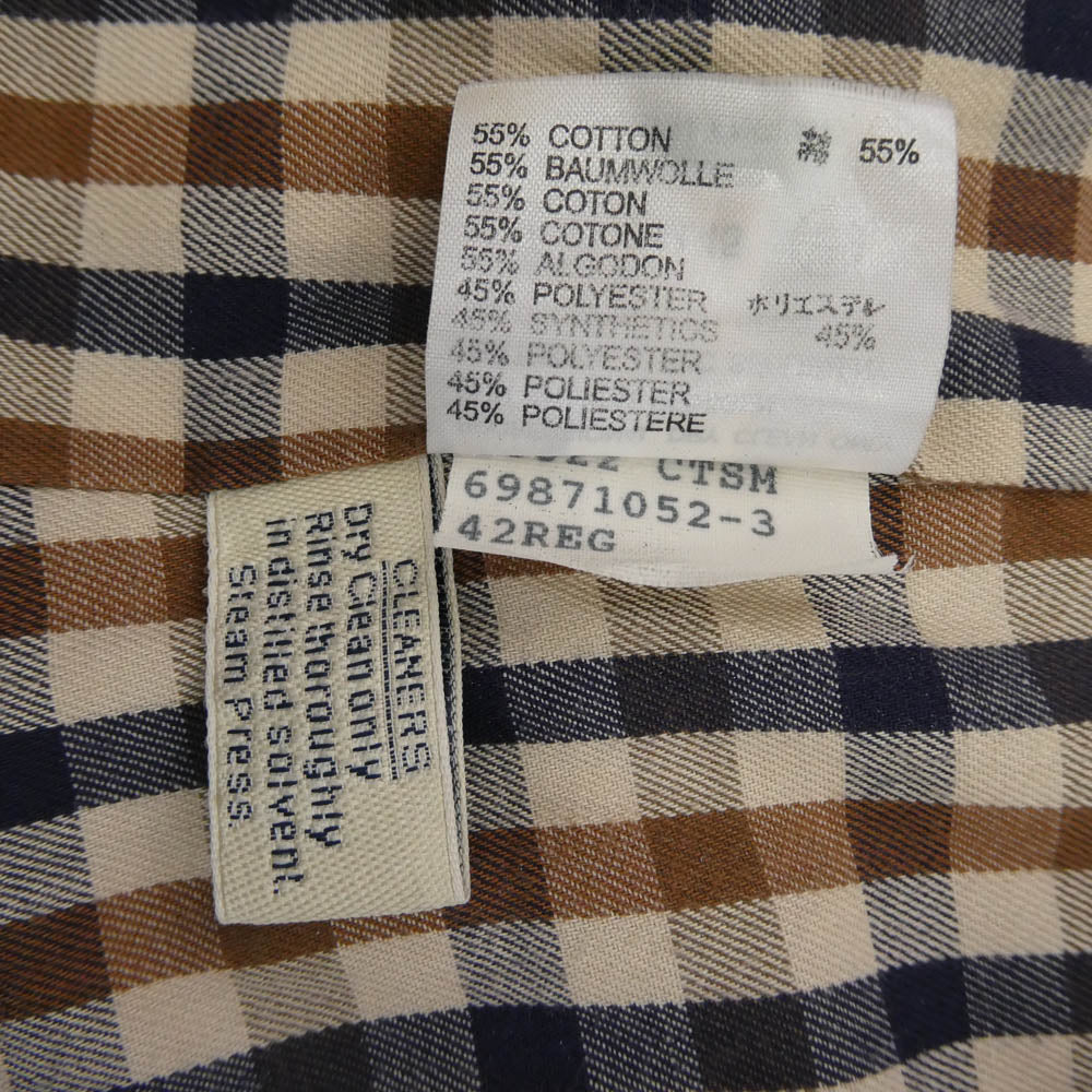 Aquascutum アクアスキュータム 英国製 イングランド製 トレンチコート ネイビー系 42REG【中古】
