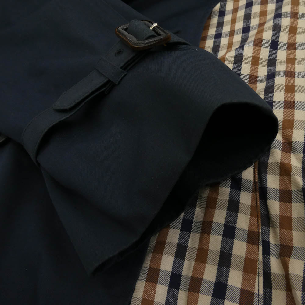 Aquascutum アクアスキュータム 英国製 イングランド製 トレンチコート ネイビー系 42REG【中古】
