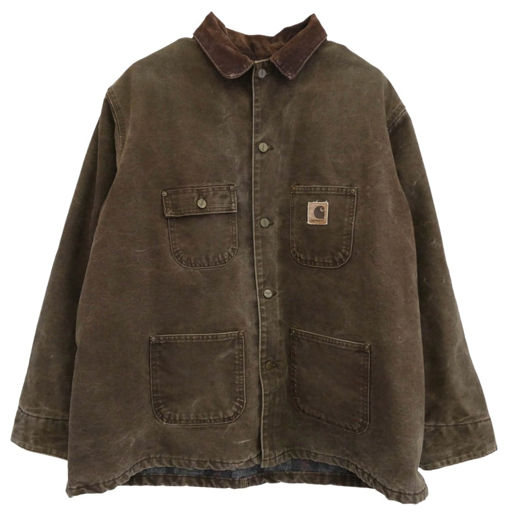 Carhartt カーハート 00s 2003年製 USA製 ブランケットライナー ダック地 カバーオール ブラウン系 XXL【中古】