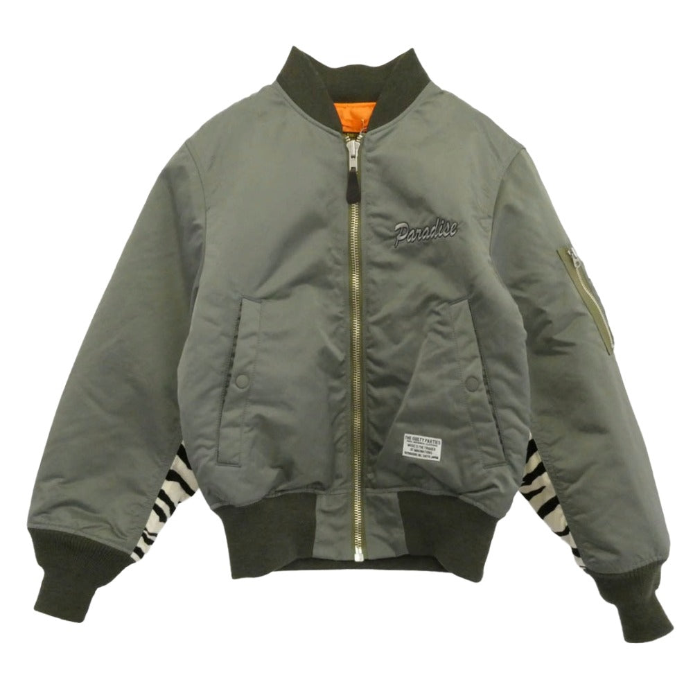 WACKO MARIA ワコマリア 25AW 25FW-WMO-ML03 MA-1 FLIGHT JACKET ゼブラ柄切替 フライトジャケット ブルゾン カーキ系 オレンジ系 S【中古】