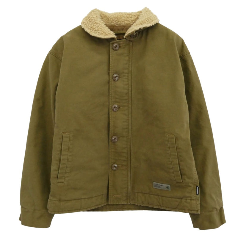 NEIGHBORHOOD ネイバーフッド 25AW 252SZNH-JKM01 N-1 DECK JACKET 襟ボア デッキジャケット ミリタリージャケット カーキ系 S【美品】【中古】