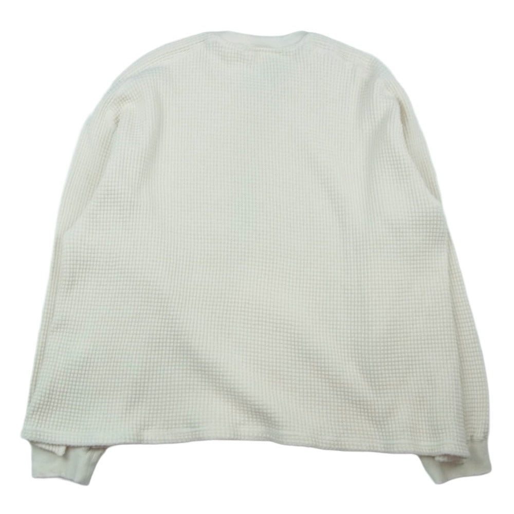 ANCELLM アンセルム ANC-CT35 DAMAGE HEAVY WAFFLE OVERSIZED LS T-SHIRT IVORY ダメージ加工 ヘビーワッフル オーバーサイズ カットソー ホワイト系 2【中古】