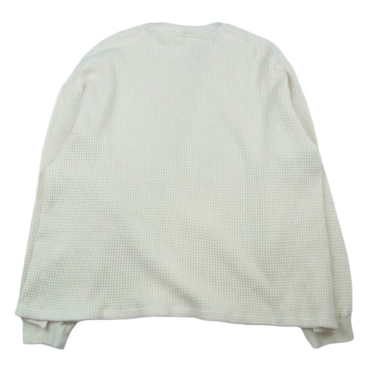 ANCELLM アンセルム ANC-CT35 DAMAGE HEAVY WAFFLE OVERSIZED LS T-SHIRT IVORY ダメージ加工 ヘビーワッフル オーバーサイズ カットソー ホワイト系 2【中古】