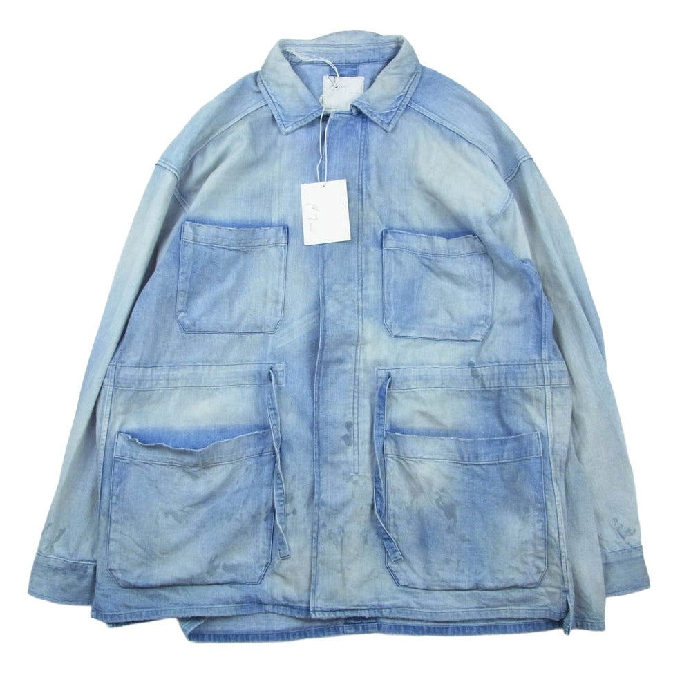 ANCELLM アンセルム 24AW ANC-SH42-A AGING DENIM SHIRT JACKET エイジング デニム シャツ ジャケット インディゴブルー系 1【中古】