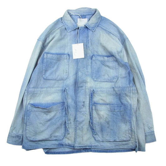 ANCELLM アンセルム 24AW ANC-SH42-A AGING DENIM SHIRT JACKET エイジング デニム シャツ ジャケット インディゴブルー系 1【中古】