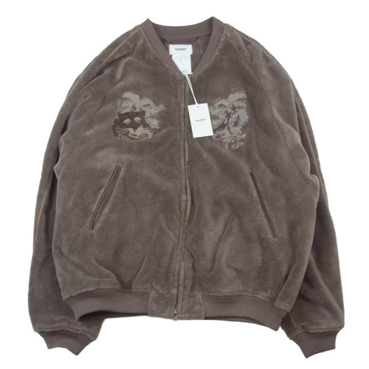 doublet ダブレット 24AW 24AW08BL193 CHAOS EMBROIDERY SPA VENIER JACKET カオスエンブロイダリー カオス刺繍 スパベニア フリース ジャケット ブルゾン ブラウン系 XL【中古】