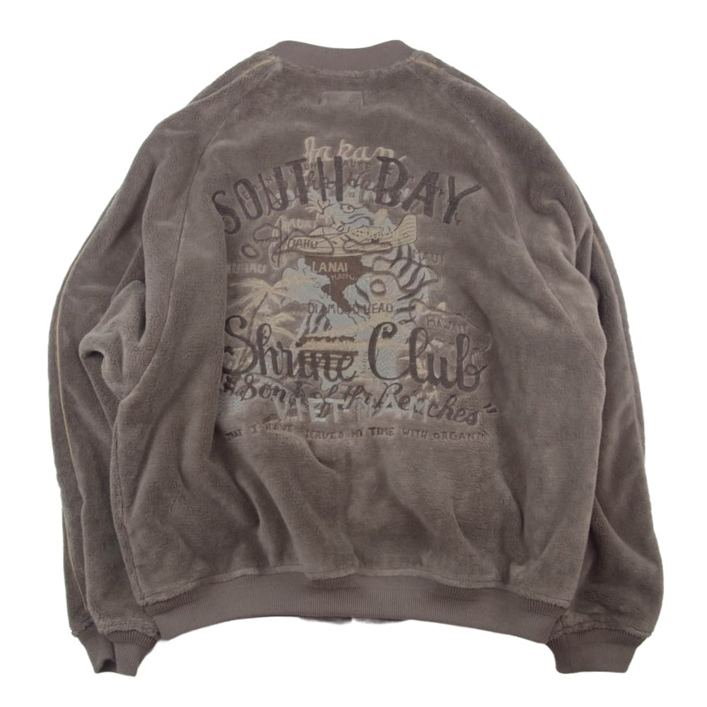 doublet ダブレット 24AW 24AW08BL193 CHAOS EMBROIDERY SPA VENIER JACKET カオスエンブロイダリー カオス刺繍 スパベニア フリース ジャケット ブルゾン ブラウン系 XL【中古】