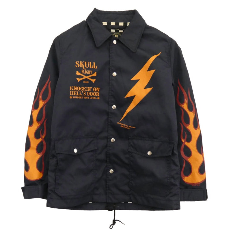 SKULL FLIGHT スカルフライト Riders Coach Jacket コーチ ジャケット ネイビー系 オレンジ系 40【中古】