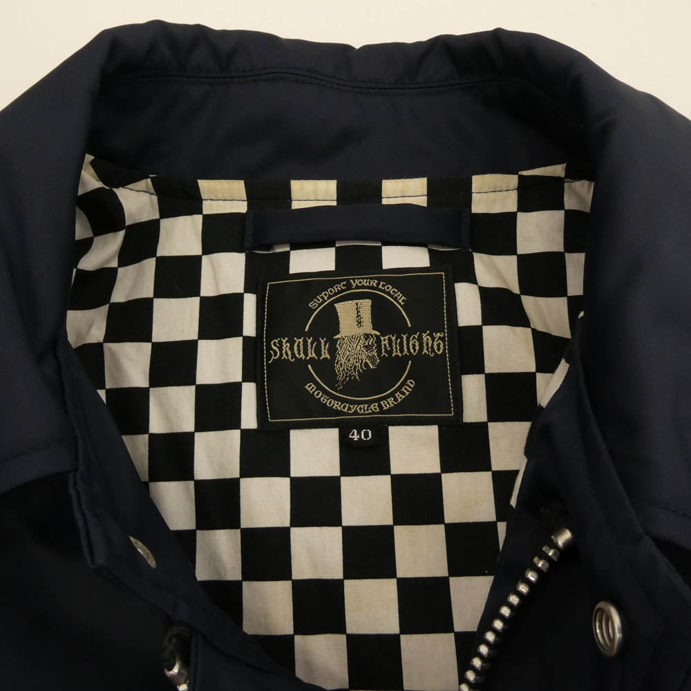 SKULL FLIGHT スカルフライト Riders Coach Jacket コーチ ジャケット ネイビー系 オレンジ系 40【中古】