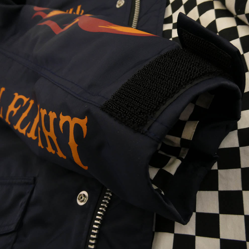SKULL FLIGHT スカルフライト Riders Coach Jacket コーチ ジャケット ネイビー系 オレンジ系 40【中古】