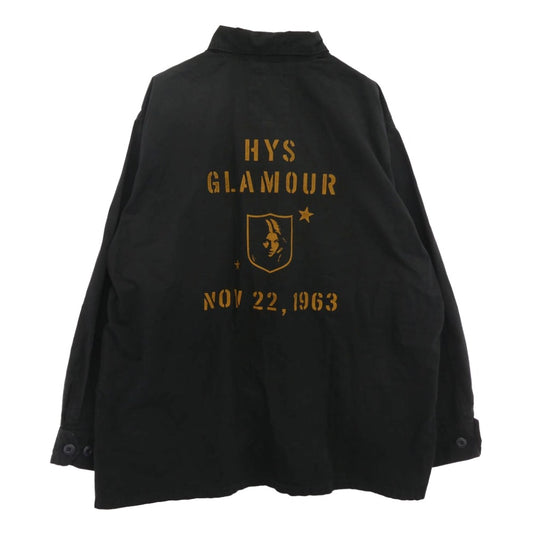 HYSTERIC GLAMOUR ヒステリックグラマー 25AW 02253AH06 HG1963 ワッペン ファティーグシャツ 長袖 ミリタリー シャツ ネイビー系 L【中古】