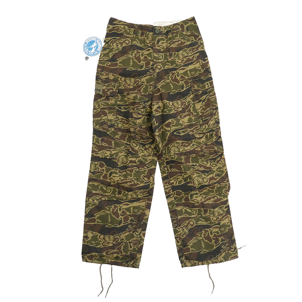 HYSTERIC GLAMOUR ヒステリックグラマー 25AW 02253AP03 タイガーストライプ オリジナルカモフラ 6ポケット カーゴパンツ カーキ系 M【美品】【中古】