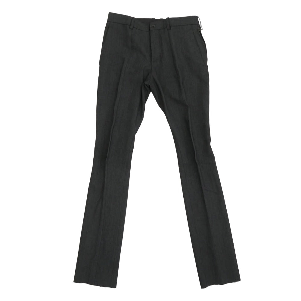 THE VIRIDI-ANNE ザ ヴィリジアン VI-1100-04 リネン混ウール 変形デザイン スリムフィット シンチバック 立体 スラックスパンツ グレー系 1【中古】