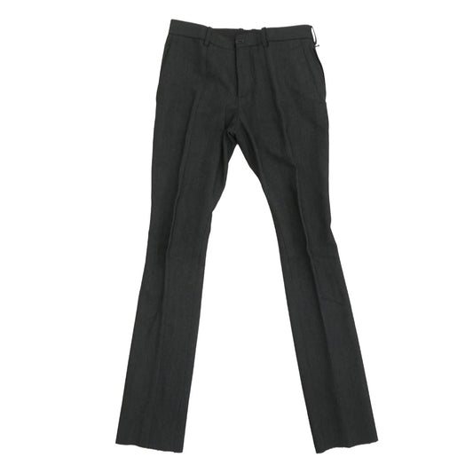 THE VIRIDI-ANNE ザ ヴィリジアン VI-1100-04 リネン混ウール 変形デザイン スリムフィット シンチバック 立体 スラックスパンツ グレー系 1【中古】