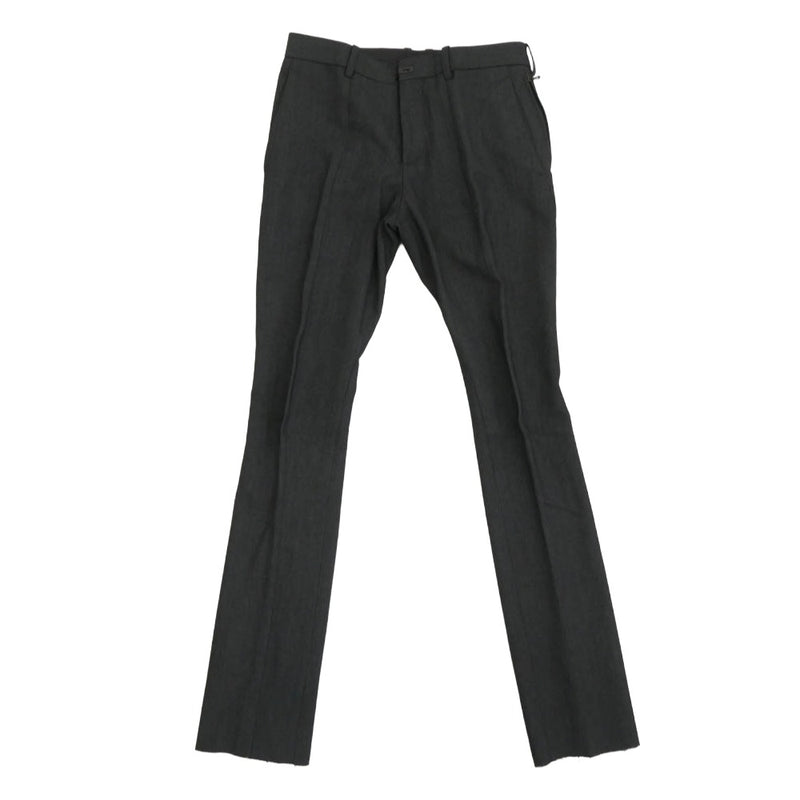 THE VIRIDI-ANNE ザ ヴィリジアン VI-1100-04 リネン混ウール 変形デザイン スリムフィット シンチバック 立体 スラックスパンツ グレー系 1【中古】