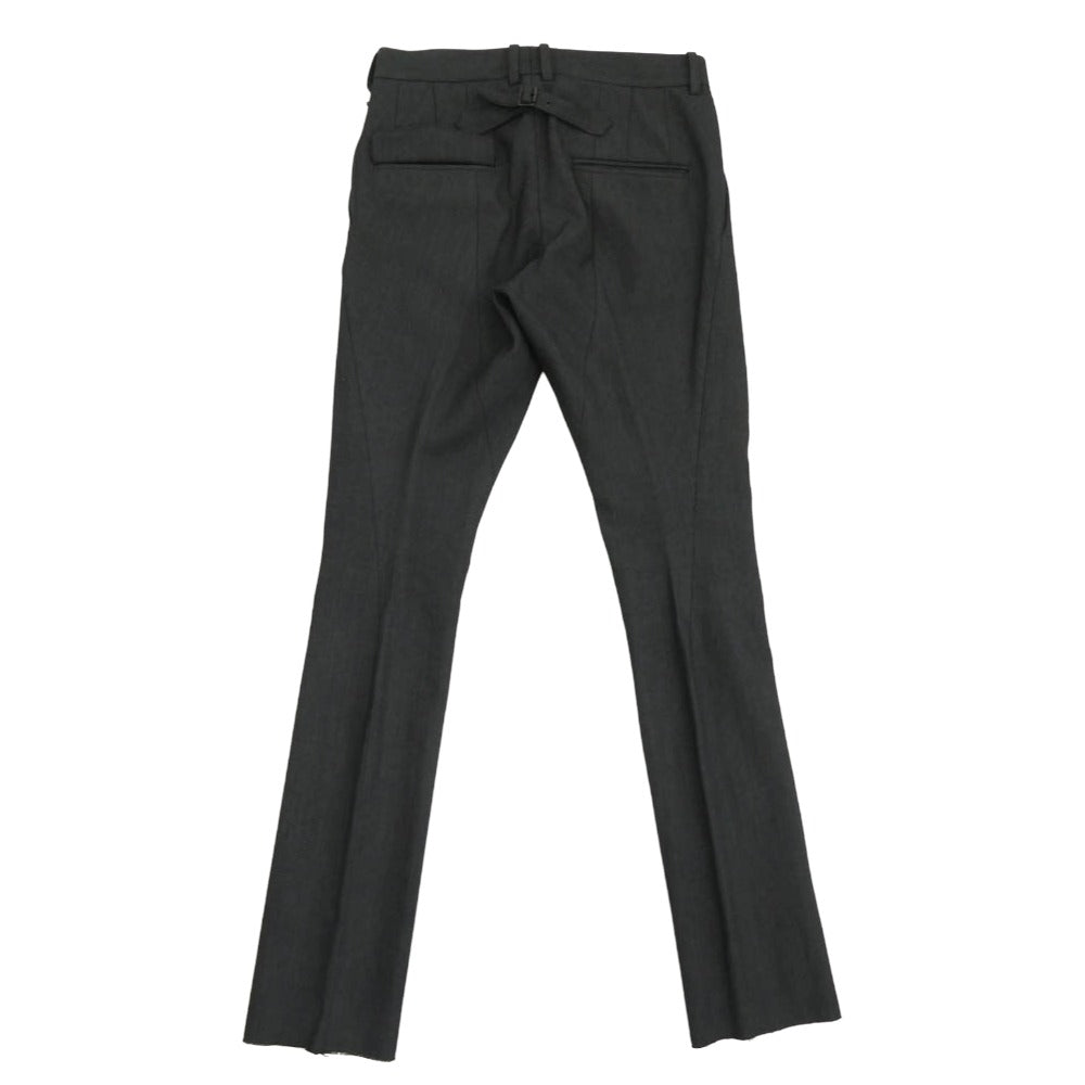 THE VIRIDI-ANNE ザ ヴィリジアン VI-1100-04 リネン混ウール 変形デザイン スリムフィット シンチバック 立体 スラックスパンツ グレー系 1【中古】