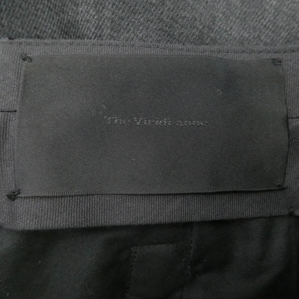 THE VIRIDI-ANNE ザ ヴィリジアン VI-1100-04 リネン混ウール 変形デザイン スリムフィット シンチバック 立体 スラックスパンツ グレー系 1【中古】