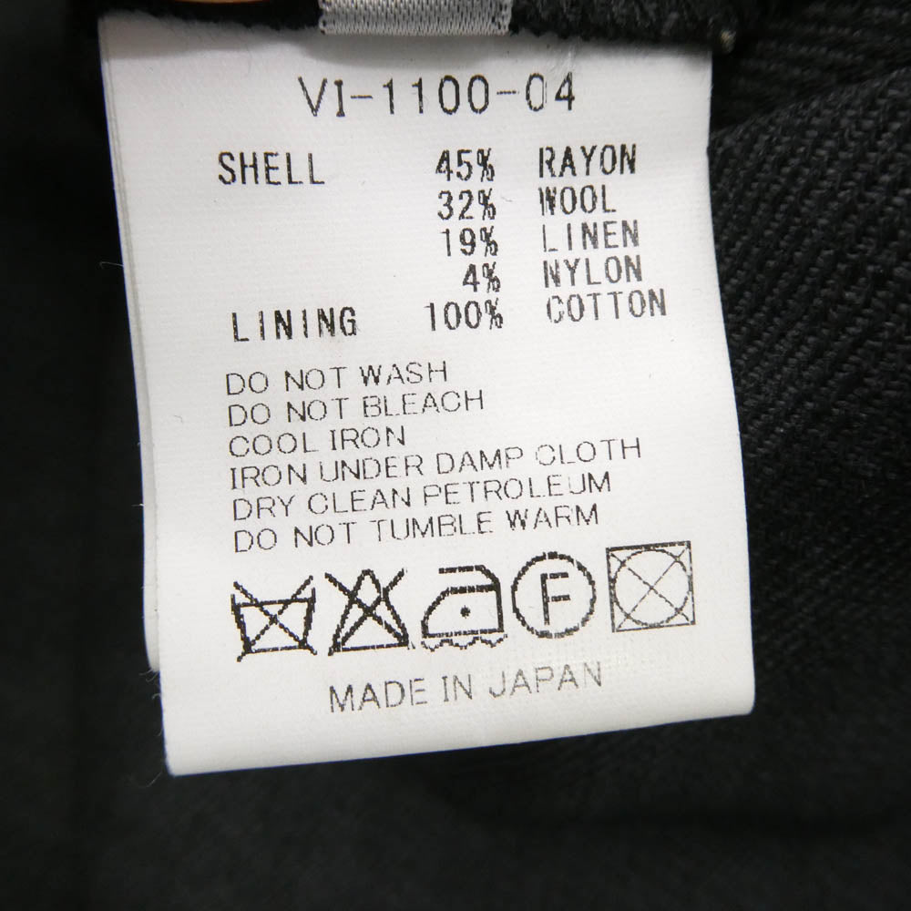 THE VIRIDI-ANNE ザ ヴィリジアン VI-1100-04 リネン混ウール 変形デザイン スリムフィット シンチバック 立体 スラックスパンツ グレー系 1【中古】