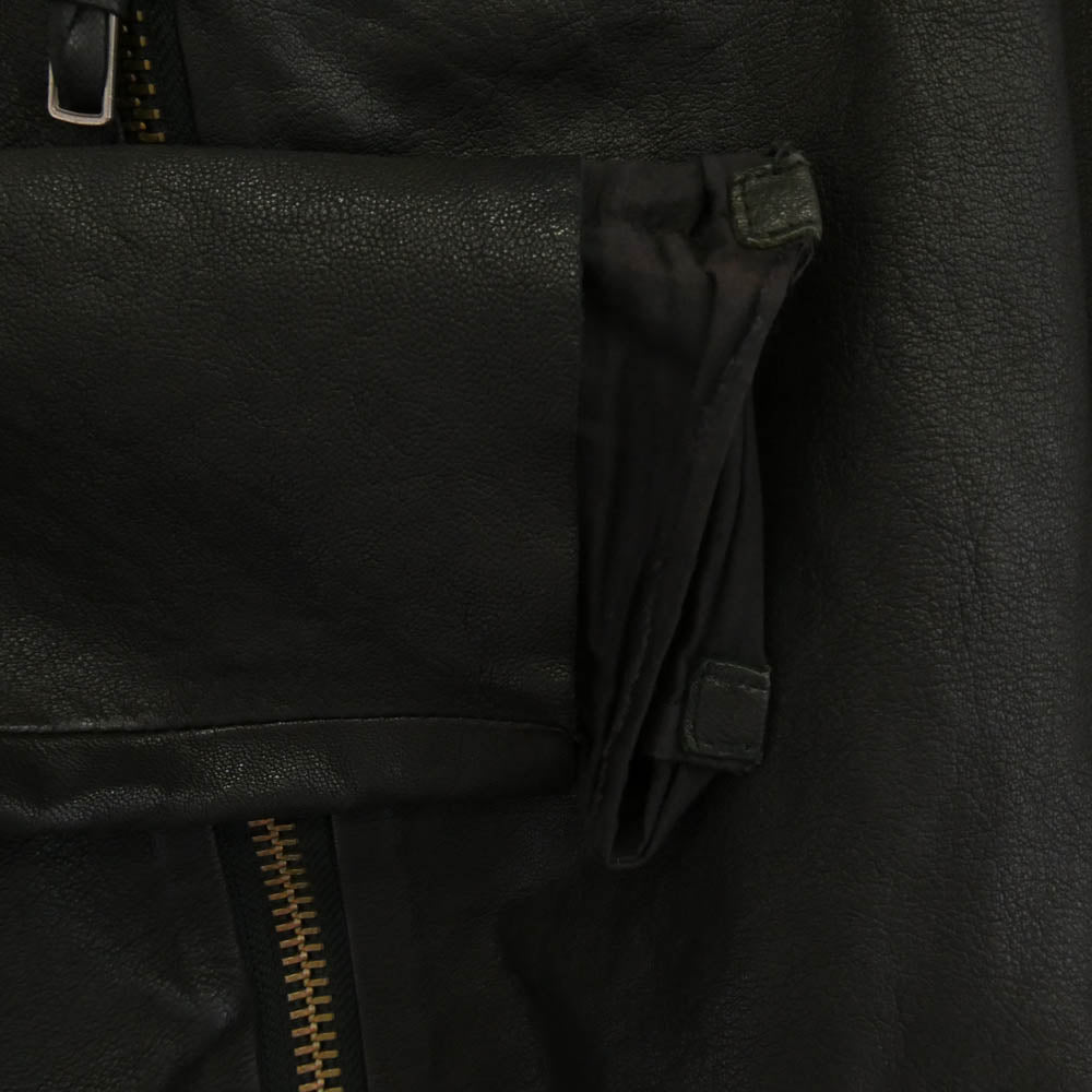 ボリスビジャンサベリ 956734 シープレザー シュリンク加工 シングル ライダースジャケット ブラック系 XS【中古】