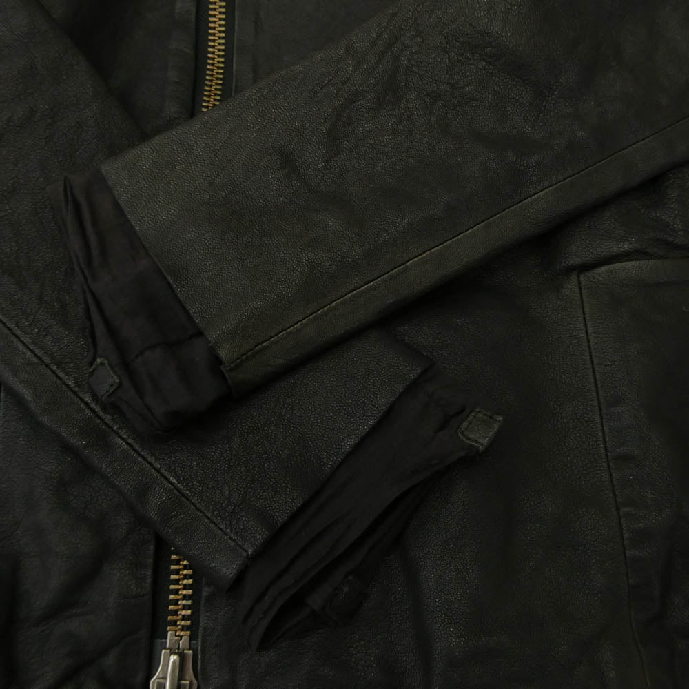 ボリスビジャンサベリ 956734 シープレザー シュリンク加工 シングル ライダースジャケット ブラック系 XS【中古】