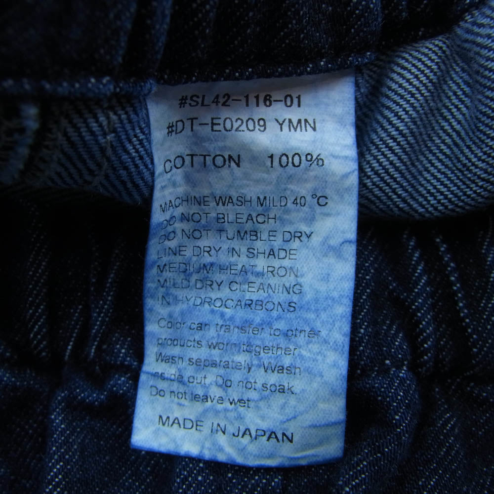 Danton ダントン DT-E0209 YMN DENIM EASY PANTS ウエストゴム デニム イージーパンツ インディゴブルー系 40【中古】