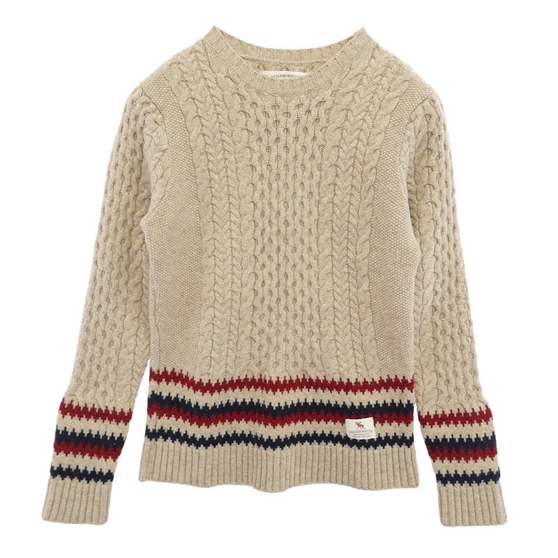 NEIGHBORHOOD ネイバーフッド 14AW 142MANH-KNM01 DAKOTA W-CREW LS ダコタ ウール クルーネック ニット セーター ベージュ系【中古】